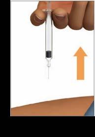 7. lépés: Adja be az injekciót Tartsa a Plegridy előretöltött fecskendőt 90 -os szögben az injekció beadási helyéhez képest.