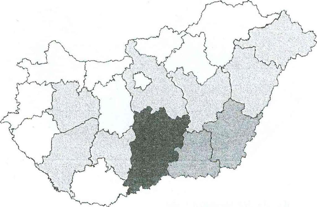 ábra: /i külterületi népesség aránya megyénként, 1990 Figure 4.
