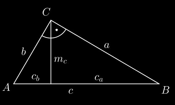 Euklidész tételei megoldások c = c a + c b a = c c a b = c c b m c = c a c b 1.