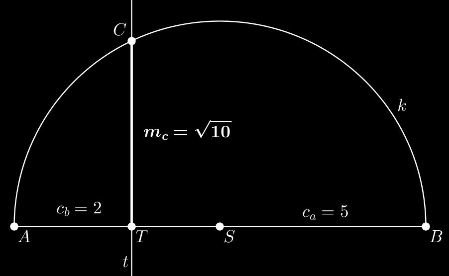 (a) 10 Legyen m c = 10 = 5, ekkor AB = 7.