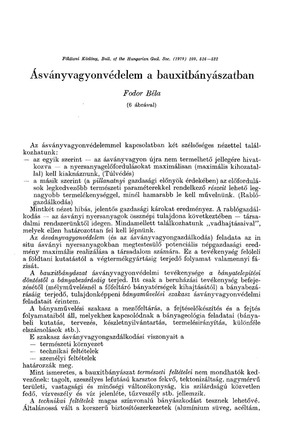 Földtani Közlöny, Bull, of the Hungarian Geol. Soc. (1919) 109.