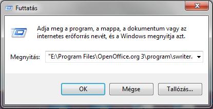 44 KEZDŐ LÉPÉSEK tum). A Windows XP operációs rendszerben a Start/Legutóbbi dokumentumok menüt használjuk. A Start menü Futtatás.