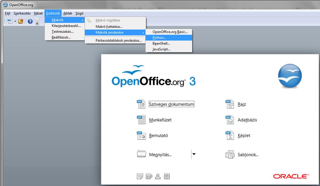 KEZDŐ LÉPÉSEK 55 A program szoftverkörnyezete, ablakai Az OpenOffice ikonorientált környezetben, operációs rendszerekben működik, maga is ikonokat alkalmaz az egyes funkciók kiváltására.