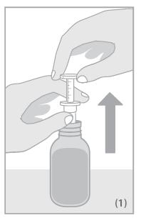 <A 10 ml-es fecskendővel ellátott kiszerelésre vonatkozó használati utasítás> Nyissa ki a palackot.