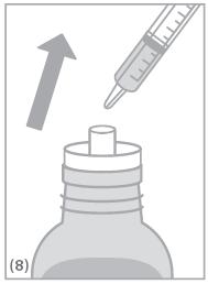 A dugattyút lassan addig nyomja be, amíg el nem éri az orvos által milliliterben (ml) felírt mennyiségnek megfelelő beosztást (7. ábra).