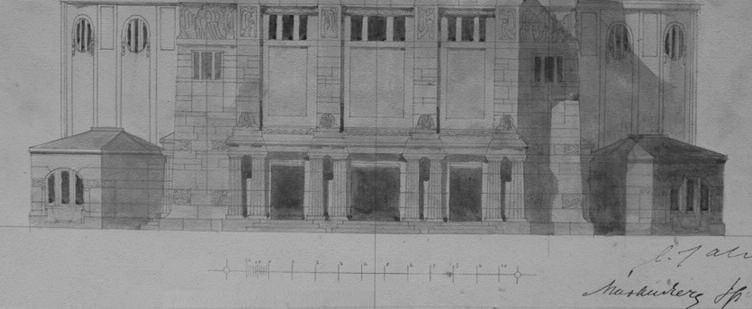 A Népopera épületéhez nem a korban általánosan elterjedt kuliszszahomlokzatot terveztek, hanem az épület főhomlokzata felett láttatni engedték a nézőteret lezáró háromszögű oromfalat, amelynek