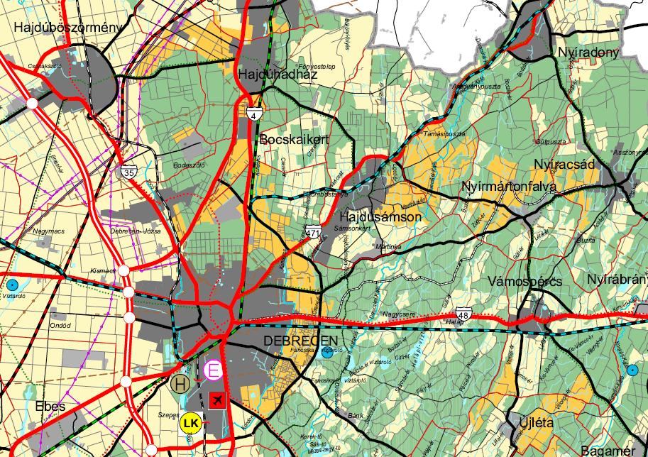 Az Or 2014. január 1.-ől hatályos módosítása megtartotta a települést északi oldalon elkerülő 471 sz. fő nyomvonalat. Ezen kívül új országos infrastruktúra a várost nem érinti.