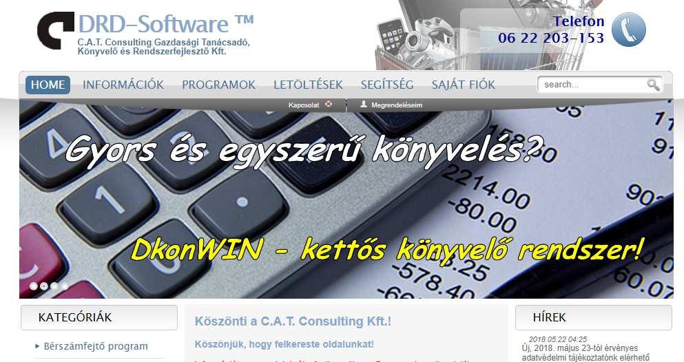 A program telepítése A 2019-es év programja a szokott módon önálló rendszerként telepíthető. Töltse le WEB oldalunkról (http://www.drd-software.