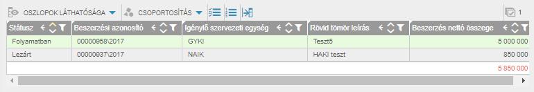 Az Egybeszámítási csoport választása mezőben ki kell választatni a megfelelő egybeszámítási csoportot. 3.