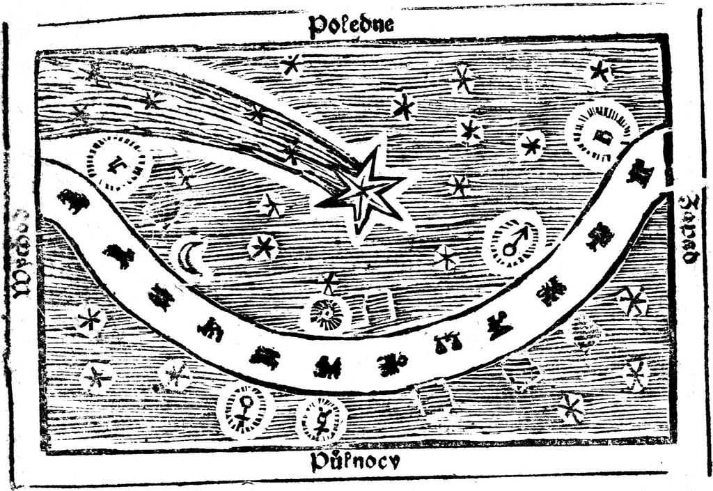 ZS OLN A: E G Y K ÜLÖN LE GE S NY O MD AH EL Y / 4 95 Friedrich Madeweis Tractatus cometographicus című, az üstökösről szóló zsolnai kiadását20 kézbe véve legszembetűnőbb a címlapot díszítő kométa