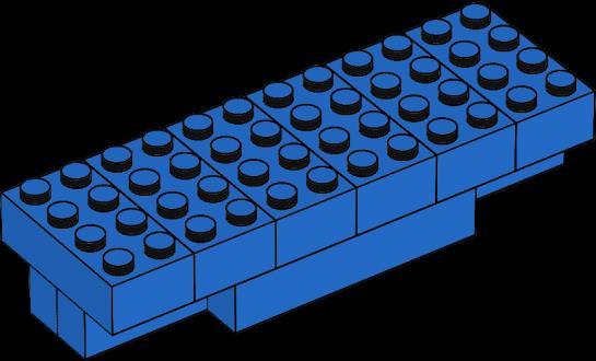 fekete 2x2-es LEGO kocka, 5 db.