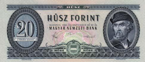 949 949. 20 Forint Bankjegy MINTA perforáció /Muster Perforation/ 1965 Budapest Tervezô /Entwerfer/ Horváth Endre és Nagy Zoltán mint elôzô /wie vorher/ Kupa-Ambrus: 461, Rádóczi: 180.