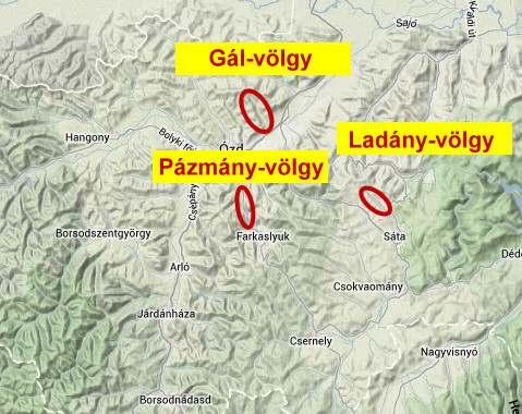 Ózd térségében Gál-völgye, Ladány-völgye és Pázmány-völgye A vandálokkal nemigen keveredtek, mert Vadna várának a körzetébe tartoztak.