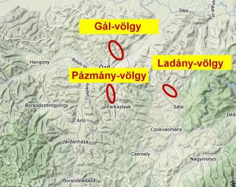 Ózd térségében Gál-völgye, Ladány-völgye és Pázmány-völgye A vandálokkal nemigen keveredtek, mert Vadna várának a körzetébe tartoztak.