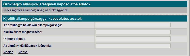 Az első oszlopban a [Kiválasztás]-ra kattintva a kijelölt örökhagyó adatai jelennek meg a táblázat alatt (2. kép).