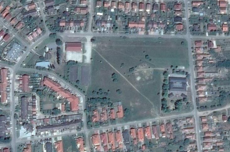 2. beavatkozási pont Belterületen, az Erkel Ferenc Cserepeshegy Kalmár utvák által közretárt telektömb még be nem épített területei lakóterületi, közterületi (elsősorban közpark) és intézményi