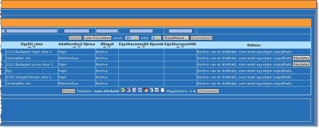 47. ábra: Átadás a Saját munkanaplóból A gomb hatására a Köteg részletei képernyőre érkezünk, ahol elvégezhetjük az átadást a 7.2.3.3. Tétel átadása (233) fejezetben leírtak alapján.