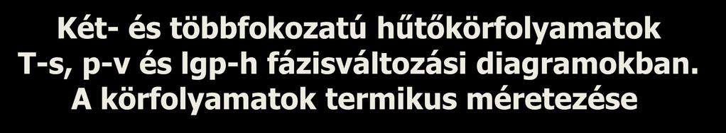 Két- és többfokozatú hűtőkörfolyamatok T-s, p-v és lgp-h