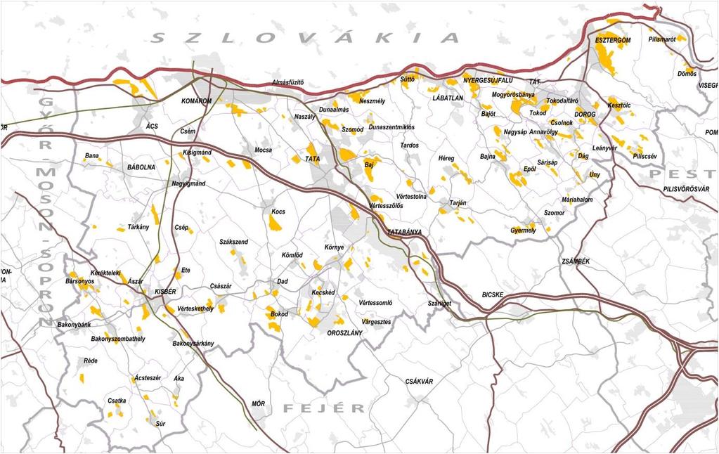 Lehatárolás A tervezés jelenlegi fázisában megadtuk a földhivatal által zártkertként nyilvántartott összes megyei területet.