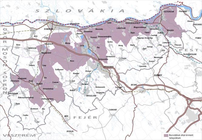 ) FVM rendelet sorolja fel, és a terv ennek figyelembe vételével jelölte ki a szőlőkataszter által érintett településeket (28 település érintett). A borvidéki tájkarakter a megye egyes területein (pl.