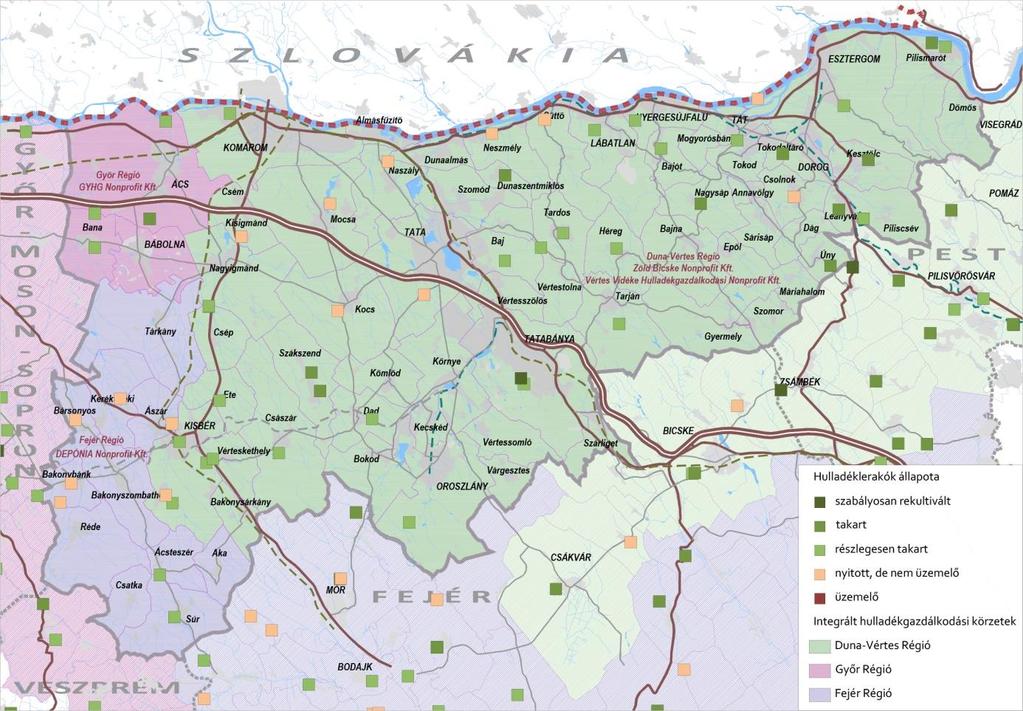 A közszolgáltatás keretében elszállított települési hulladék a kezelés módja szerint (tonna) Anyagában hasznosított hulladék Energetikailag hasznosított hulladék 2011 2012 2013 2014 2015 2016 11 107