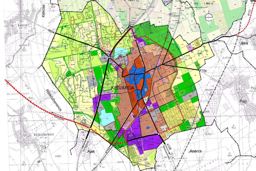 2. KISVÁRDA TELEPÜLÉSSZERKEZETI TERVLAPJA KÖZIGAZGATÁSI
