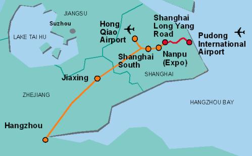 A Kínában tervezett TRANSRAPID vonalak
