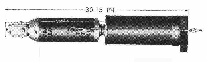 orrgyújtói: AN-M110A1, AN-M158, AN-M120A1 színe: szürke sárga felfestésekkel [18] 6.1.3.2. AN-M40A1 11.