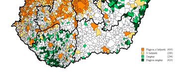 Egy másik besorolás (komplex mutató): szegénységi kockázati kód 2005 Módszertan (bonyolult) TSTAR 2005 ös adatokból, illetve külön vásárolt 2005 ös adatokból: 100 idősre jutó fiatal (0 14 éves,