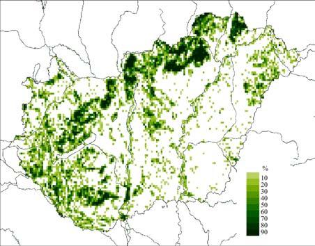 10. ábra: A lombhullató erdő részaránya