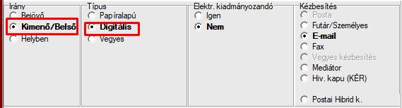 II. Kimenő/Belső digitális küldemény iktatása Iktatáshoz kattintsunk az Iktatás menüpontra. A következő felület jelenik meg: 1.