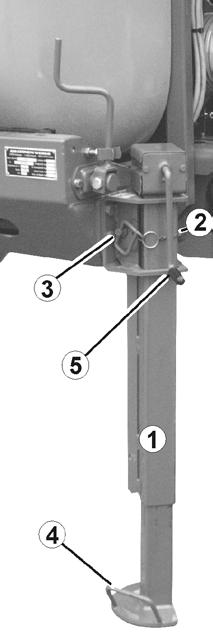 A fogantyú (46 ábra/4) segítségével emelje fel / engedje le a támasztólábat. 4. Rögzítse a csappal a támasztólábat, és biztosítsa a rugós rögzítő elemmel. 5.