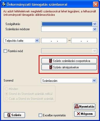 Vizes számlázó modult érintő változások, módosítások A Számlázás/Csoportos sztornózás menüpontban lehetőség van a