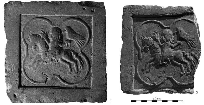 Középkori régészet III. Archeometria, archeobotanika, archeozoológia 63 1. ábra. Padlótégla solymásszal. Pilis, kolostor, 1360 körül. HOLL 2000 nyomán.
