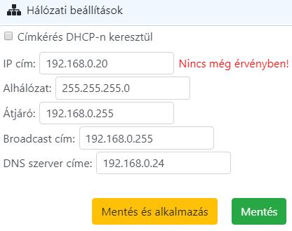 írjuk be a kívánt IP címet.