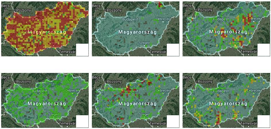 IV.: Kiemelt madárcsoport: vágómadárfélék és sólyomfélék IV/4.: Térképek A Magyarországon előforduló ragadozómadarak elterjedésük alapján is igen változatosak.