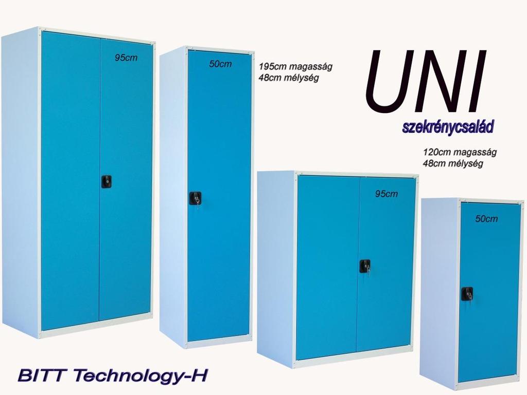 5. Általános tároló szekrények a. UNI fémszekrények Megnevezés Rendelésszám UNI195.