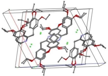 5.3.3 Monoklin P21/c tércsoportú szerkezetek (1j-1m) Az alkoholokhoz képest a karbonsav csoportot tartalmazó molekulák esetén az 1:1 sztöchiometriájú rendszerben minden drotaverin molekulához egy