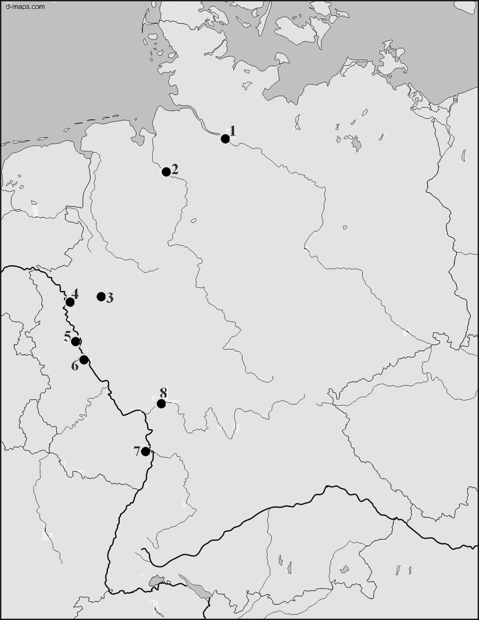 2 Esaminate la carta geografica schematica e risolvete i relativi compiti!