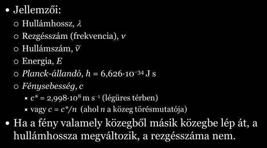 Gerjesztett molekulák keletkezése: megfelelő energiájú Vis vagy UV-fény elnyelésekor A fotokémiai reakciók első