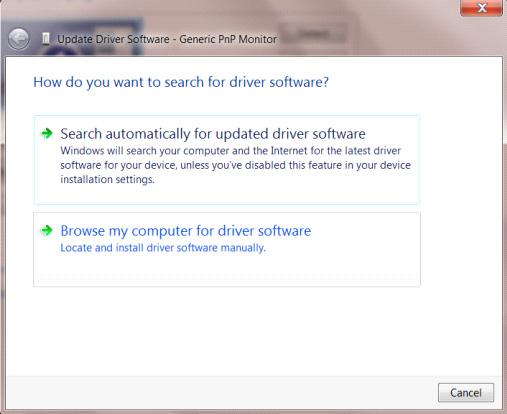 Jelölje ki a Let me pick from a list of device drivers on my computer (Kiválasztom a megfelelő illesztőprogramot a számítógépen lévők közül) elemet. Kattintson a Have Disk (Telepítés lemezről) gombra.