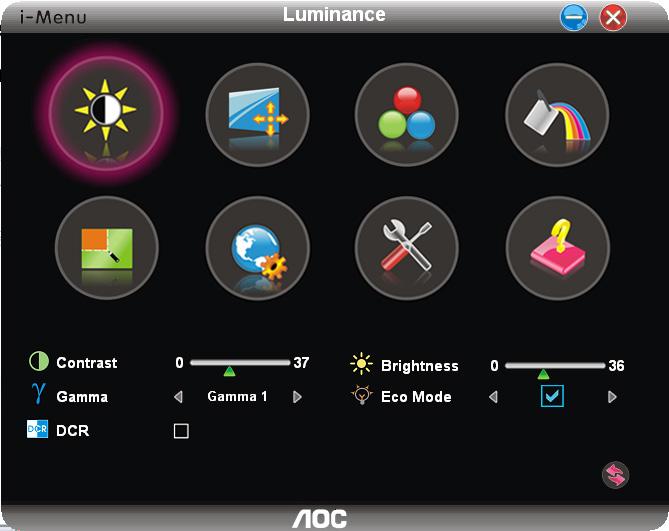 i-menu Üdvözöljük az AOC i-menu szoftverjében.