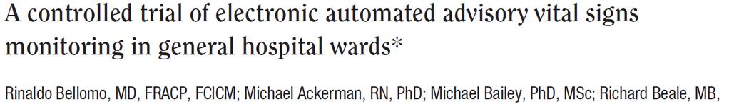 VITAL STUDY (Vital signs to