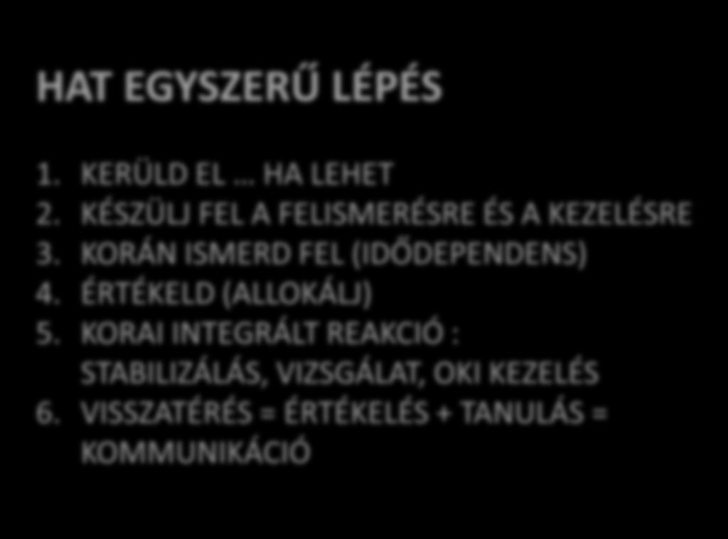 KÉSZÜLJ FEL A FELISMERÉSRE ÉS A KEZELÉSRE 3.