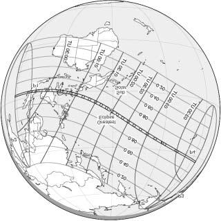 Részleges napfogyatkozást látni Délkelet-Ázsiából, Ausztrália északi felérôl, Japánból, Mikronéziából és a Csendes-óceán északi felérôl.