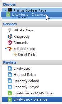 1 Válasszon ki lejátszási listákat. 2 Húzza át a lejátszási listákat a MUSE programba.