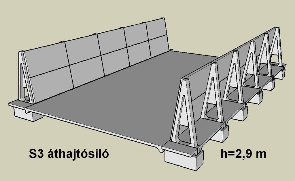 Keretlábas ferdefalú áthajtósiló Beépítési útmutató Lábatlani