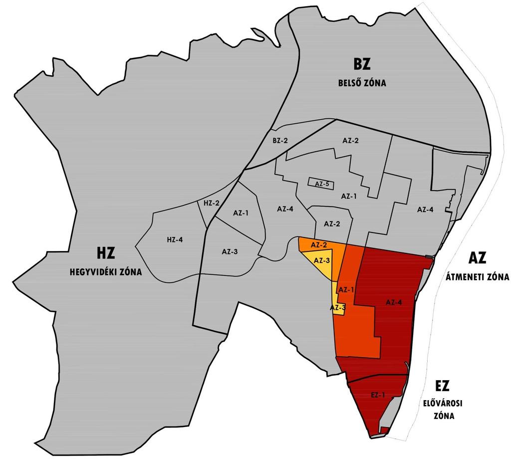 3.a. melléklet: Parkolási zónák - térkép BELSŐ ZÓNA BZ-1 Kerület központ BZ-2 Belső városrész BZ-3 Gellért hegy BZ-4 Egyetemváros HEGYVIDÉKI ZÓNA HZ-1 Gazdagréti lakótelep HZ-2 Hegyvidék