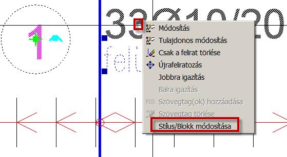 Új menüpont objektumok helyi menüjében Stílus/blokk módosítása... Ezzel a funkcióval interaktív módon módosíthatjuk a kinézet/tartalom beállításait.