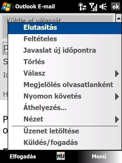 A vállalati e-mailek és az értekezlet-összehívások kezelése 139 Ha elfogadja az értekezlet-összehívást, akkor az értekezlet találkozó formájában automatikusan bekerül a készülék naptárába.